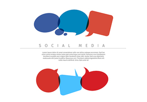 Social media concept illustration with place for your message
