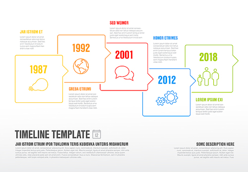 Vector Infographic timeline template made from thin line bubbles and ...