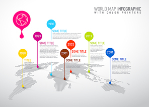 Light World map with pointer marks -  communication concept