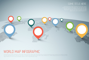 World map with pointer marks -  communication concept