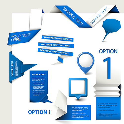 Collection of blue Vector web elements