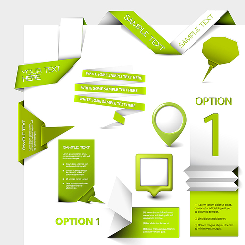Set of green Vector web elements