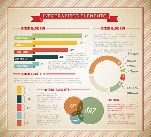 Big Vector set of Infographic elements for your documents and reports (light green version)
