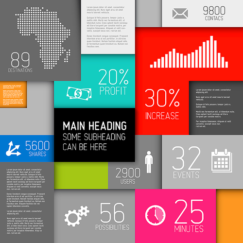 Vector abstract boxes background illustration / infographic template with place for your content