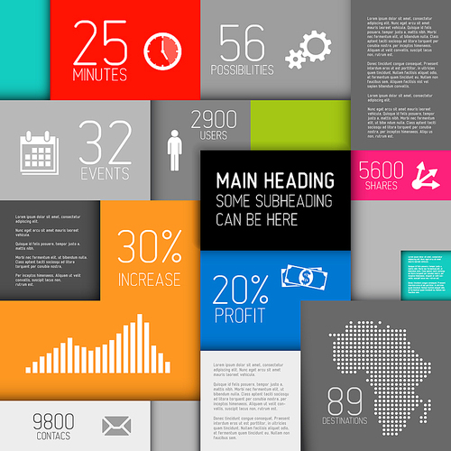 Vector abstract boxes background illustration / infographic template with place for your content