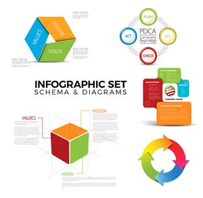 Collection of diagram schema templates for your infographics