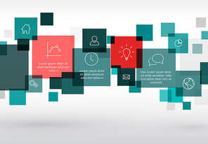 Vector diagram with various descriptive squares - infographic template