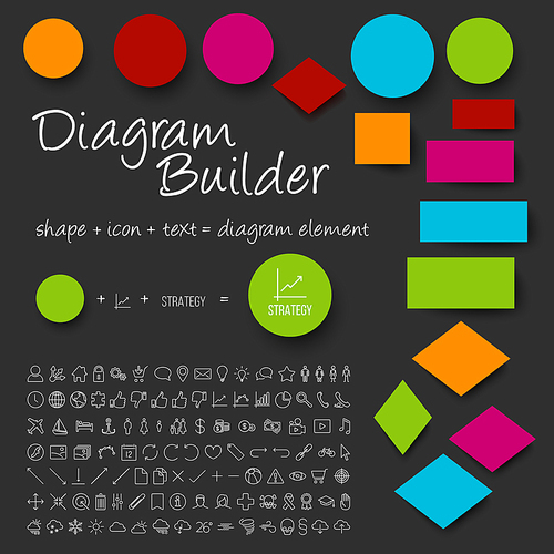 Vector schema diagram builder set - diy any diagram you need