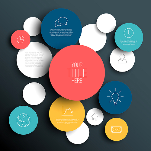 Dark Vector abstract circles illustration / infographic template with place for your content