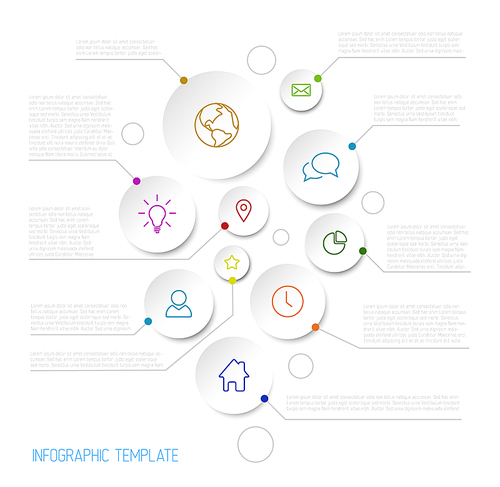 Vector Infographic report poster with circles and line icons
