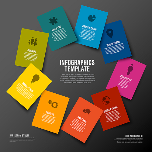 Vector multipurpose colorful Infographic template with rectangle  cards