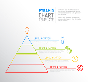 Vector Infographic Pyramid chart diagram template