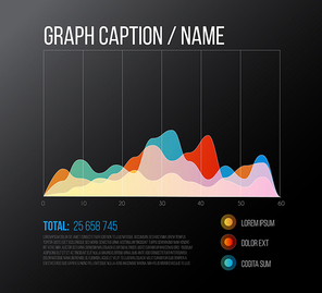 vector flat design infographics statistics colorful graph template - dark version