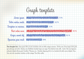 Vector statistics handdrawn column horizontal graph template for your infographics