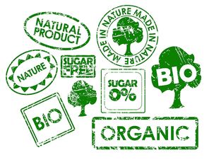 Set of stamps for organic, fresh, healthy, bio food