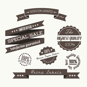 Vector Old dark retro vintage elements (quality, sale, guaranty)