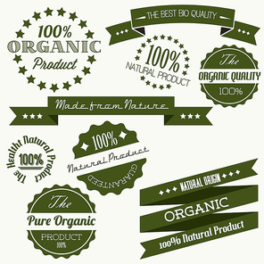 Vector Old dark green retro vintage elements for organic natural items