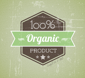 Old vector retro vintage grunge label for bio / organic product