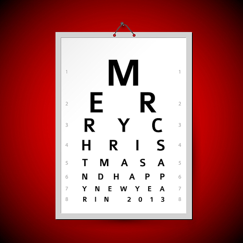 Vector Christmas eye test chart as original christmas card