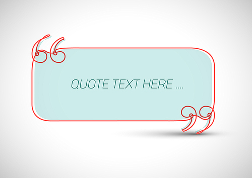 Quote template made from one continuous thin line, with place for your quotation