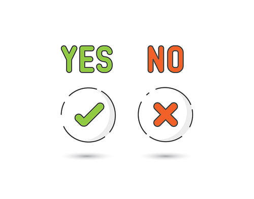 Set of fresh minimalist icons for various status - yes, no, accept, cancel