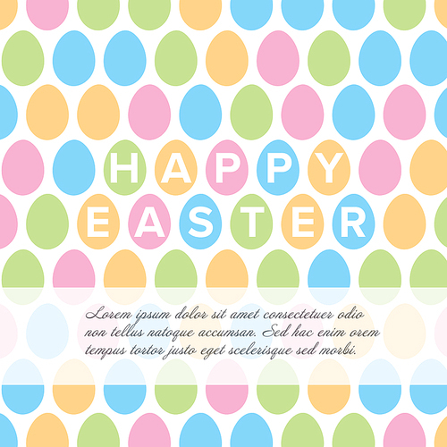 Modern minimalist colorful happy easter card template with color eggs pattern