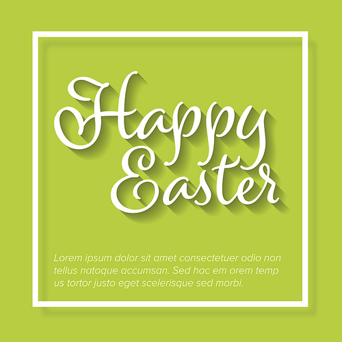 Vector retro Paper card / poster with white lettering Happy Easter