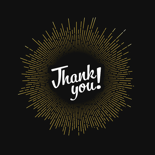 Modern hipster vector thank you badge template