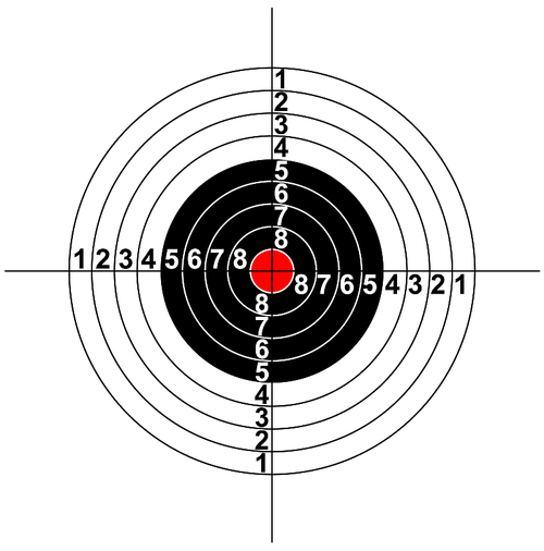 Illustration of a target symbol with red centre