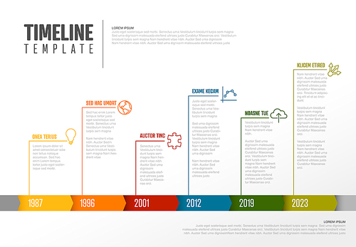 Vector Infographic Company Milestones Colorful Timeline Template