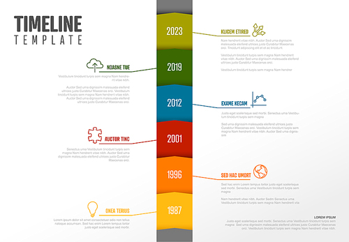 Vector Infographic Company Milestones Timeline Vertical Template