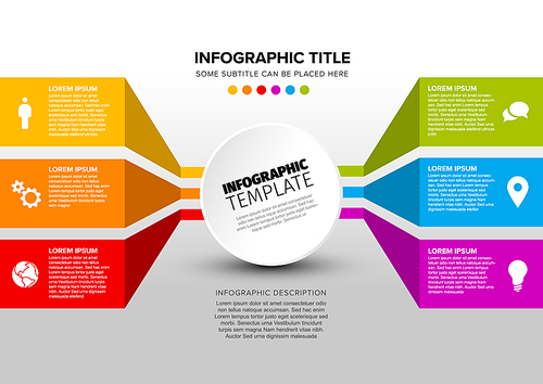 Vector multipurpose Infographic template made from circle and content blocks - light version
