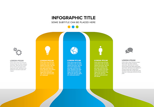 Vector multipurpose Infographic template made from three color content blocks