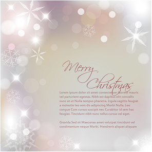 Vector Christmas background with white snowflakes and place for your text