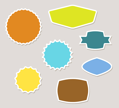 Set of vector labels badges and stickers with retro colors