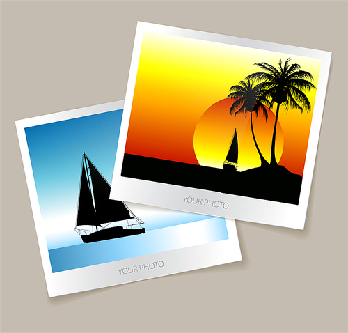 Set of colorful photos from the holidays - yachts, ocean, summer