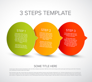 One two three - vector progress template for three steps or options on three circles