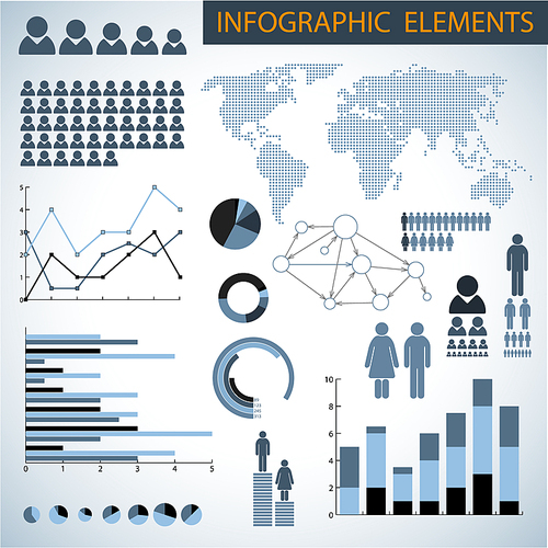 Big Vector set of Infographic elements for your documents and reports