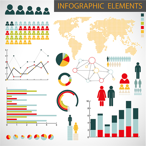 Big Vector collection of Infographic elements for your documents