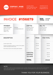 Vector minimalist invoice template design for your business / company - paper folded version