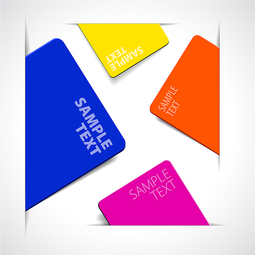 Set of vector colorful paper cards with place for your text