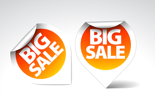 Round Labels / stickers for big sale - orange with white border