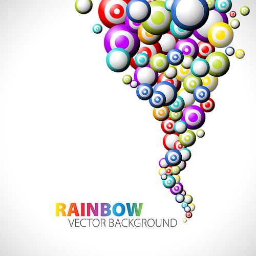 Abstract background with rainbow 3d circles
