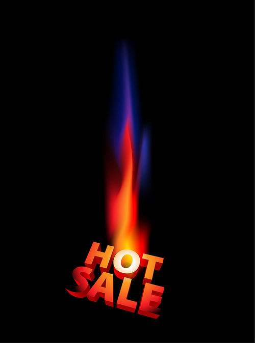 Hot sale artwork with big flame on black background