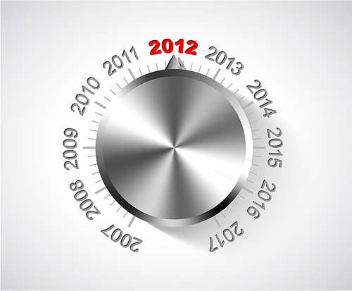 Vector 2012 New Year card with chrome knob