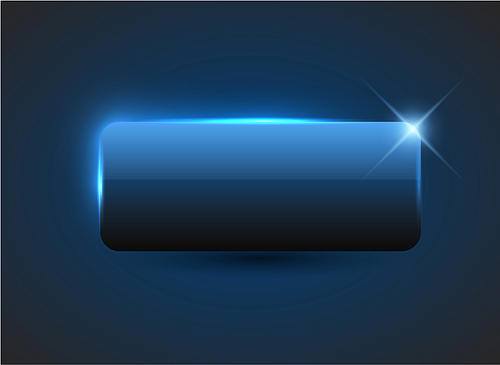 Empty blue button with nice light effects