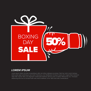 Boxind day sale flyer poster banner template red and black version