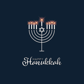 Happy hanukkach day card template with candlestick