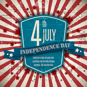 Vector independence day badge / poster - retro vintage version with stars