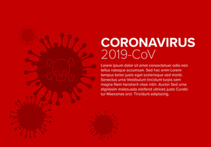 Vector flyer template with coronavirus illustration and place for your information